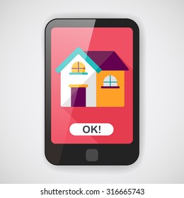 Building house flat icon with long shadow,eps10