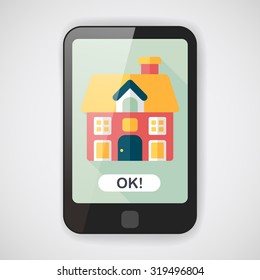 Building house flat icon with long shadow,eps10