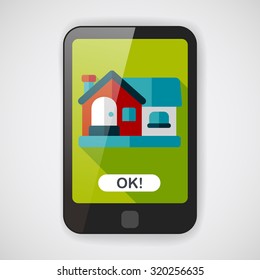 Building house flat icon with long shadow,eps10