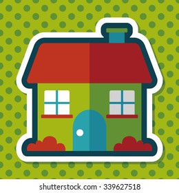 Building house flat icon with long shadow,eps10