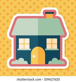 Building house flat icon with long shadow,eps10