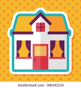 Building house flat icon with long shadow,eps10