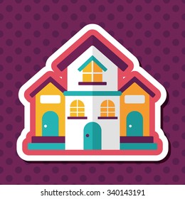 Building house flat icon with long shadow,eps10