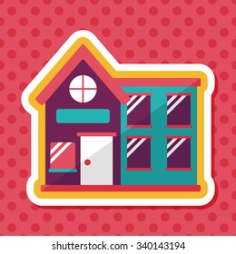 Building house flat icon with long shadow,eps10