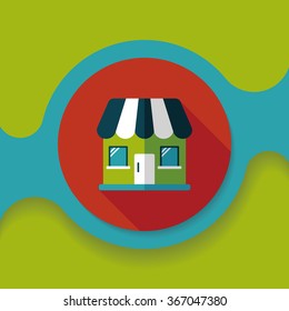 Building house flat icon with long shadow,eps10