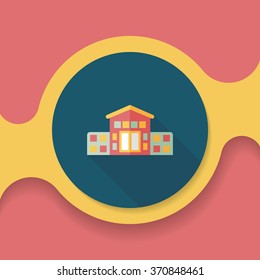 Building house flat icon with long shadow,eps10