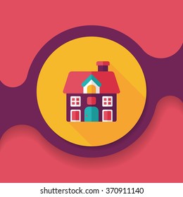 Building house flat icon with long shadow,eps10