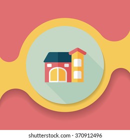 Building house flat icon with long shadow,eps10