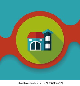 Building house flat icon with long shadow,eps10