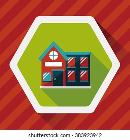 Building house flat icon with long shadow,eps10