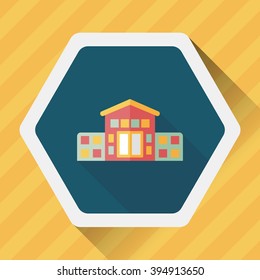 Building house flat icon with long shadow,eps10