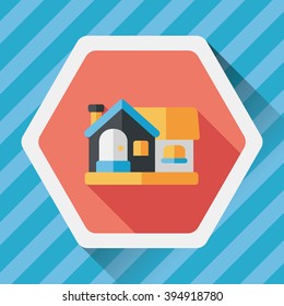 Building house flat icon with long shadow,eps10