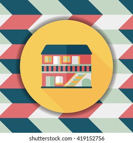 Building house flat icon with long shadow,eps10