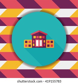 Building house flat icon with long shadow,eps10