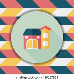 Building house flat icon with long shadow,eps10