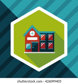 Building house flat icon with long shadow,eps10