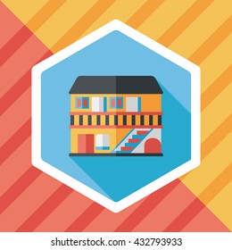 Building house flat icon with long shadow,eps10