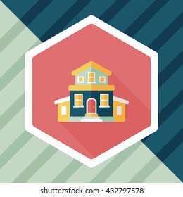 Building house flat icon with long shadow,eps10