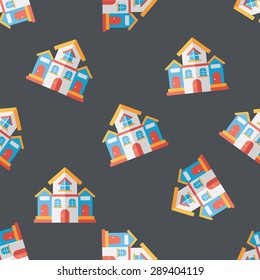 Building house flat icon,eps10 seamless pattern background