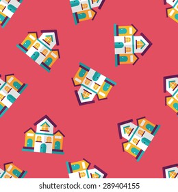 Building house flat icon,eps10 seamless pattern background
