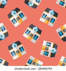 Building house flat icon,eps10 seamless pattern background