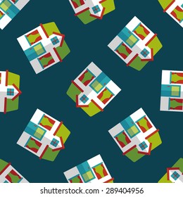 Building house flat icon,eps10 seamless pattern background