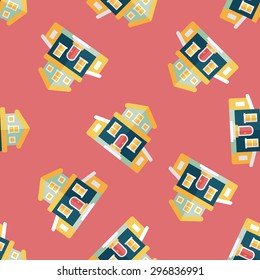 Building house flat icon,eps10 seamless pattern background