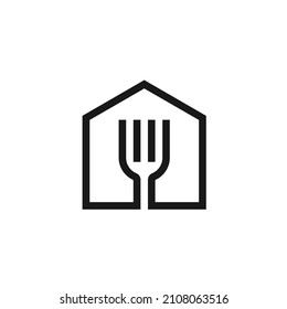 Building House Fork Creative Logo Design Inspiration 
