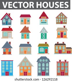 building, house, home, city, urban, real estate, suburb, downtown, cityscape, skyscraper, architecture, construction, residential icons, signs concept vector
