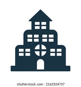 Edificio, casa, icono del hotel. Ilustración vectorial simple editable.