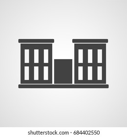 Building or house icon. Architecture, Utility, office, home, landmark and public service building vector sign