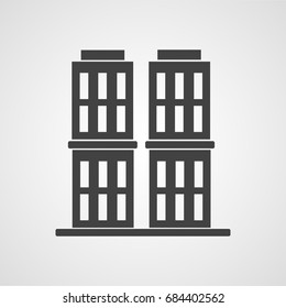 Building or house icon. Architecture, Utility, office, home, landmark and public service building vector sign