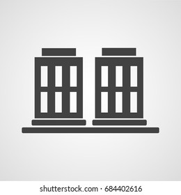 Building or house icon. Architecture, Utility, office, home, landmark and public service building vector sign