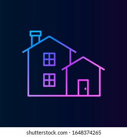 Building, house icon. Simple thin line, outline vector of real estate icons for ui and ux, website or mobile application