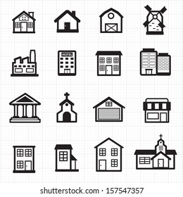 Building, house icons