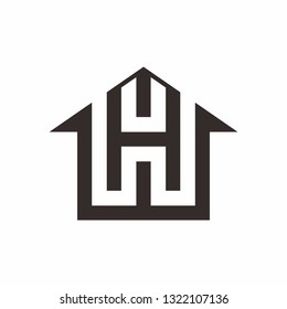 Building House Letter H Architecture Business Stock Vector (Royalty ...