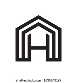 Building House Letter H Architecture Business Company Vector Logo Design