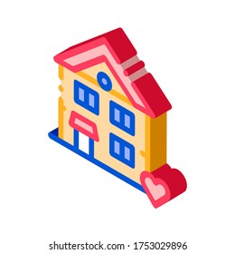 Building House Living Home vector isometric sign. color isolated symbol illustration
