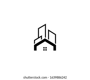 Building house logo city vector 