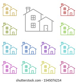 Building, house multi color icon. Simple thin line, outline vector of real estate icons for ui and ux, website or mobile application