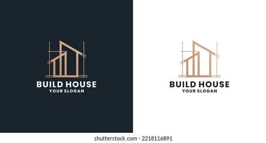 building house, renovation house logo design templates