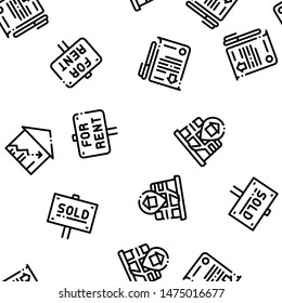 Building House Sale Seamless Pattern Vector. Illustration