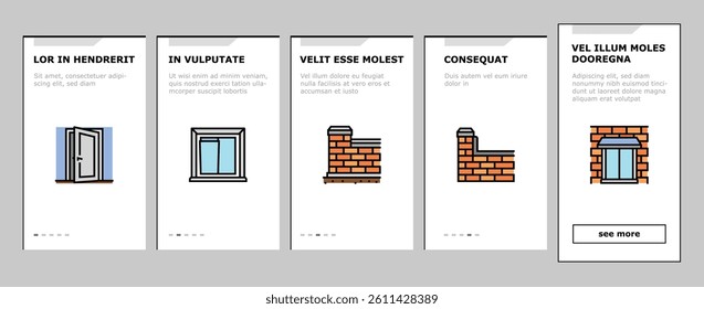 building house structure onboarding mobile vector. advertisement marketing, promotion banner, communication social, internet digital building house structure Illustration