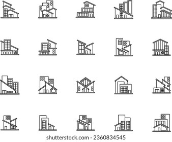 Símbolo y logotipo de la construcción y de la casa