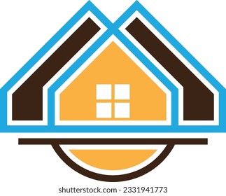 building and house symbols for company construction