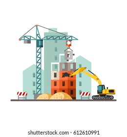 Building a house. Vector Illustration.