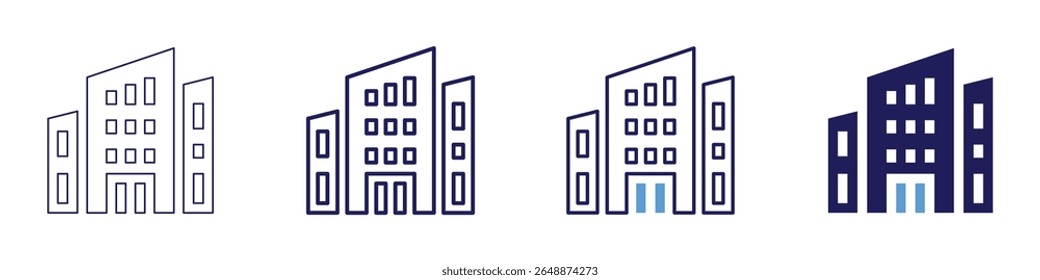 Building lot icon in 4 different styles. Thin Line, Line, Bold Line, Duotone. Duotone style. Editable stroke.