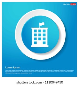 Building Icon Abstract Blue Web Sticker Button - Free vector icon