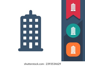 Building Icon. Apartment Building, Office Building, Skyscraper. Professional, pixel perfect vector icon.