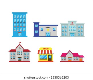 Vector del diseño del arte del icono del edificio para el activo del diseño, el diseño del mapa, y otro